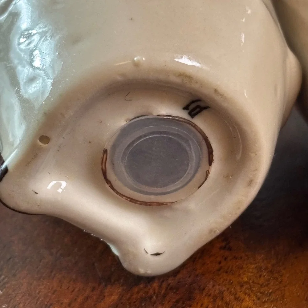 Pier One Imports Ceramic Owl Salt and Pepper Shakers Cream Brown Set of 2